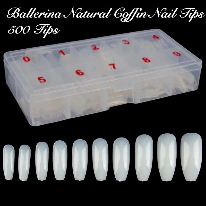 Coffin Ballerina Nail Tips 500ct