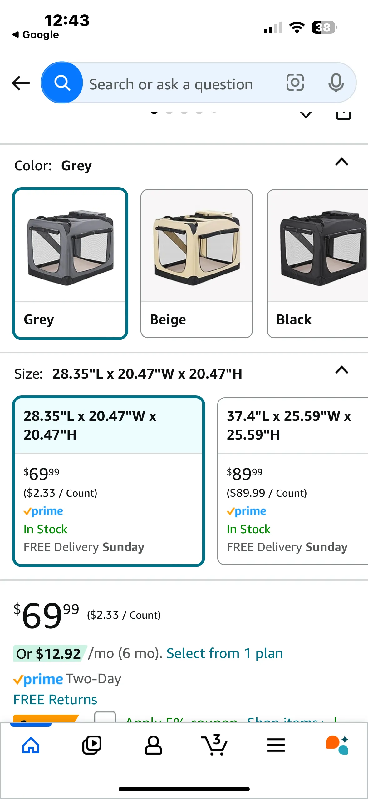 Collapsible Fabric Pet Crate