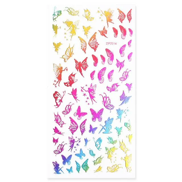 Coloured Butterfly/Heart/Crown Nail Art Stickers