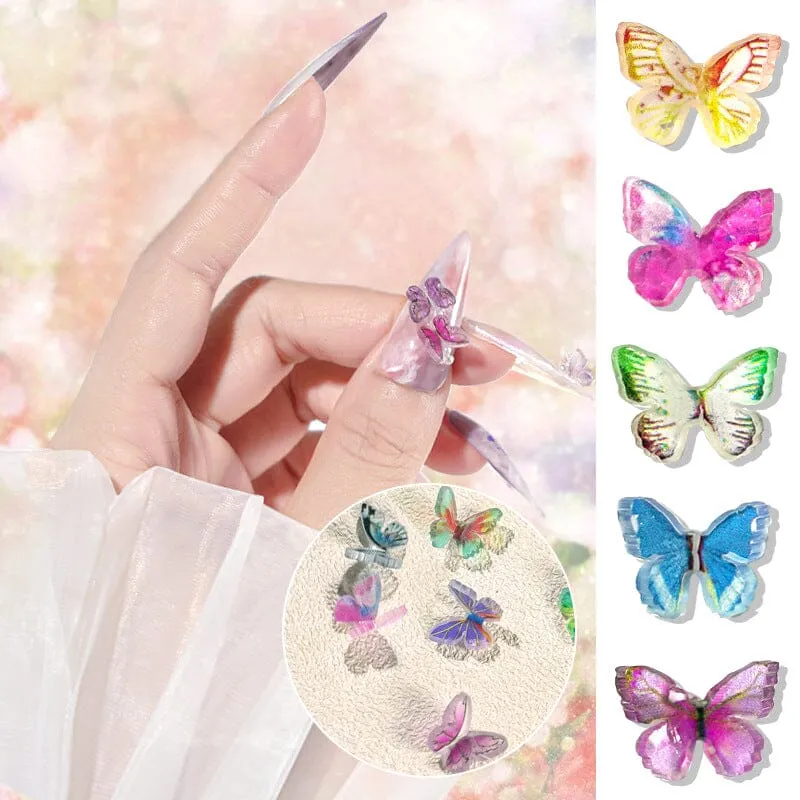 Colourful Butterfly Nail Decoration Tray