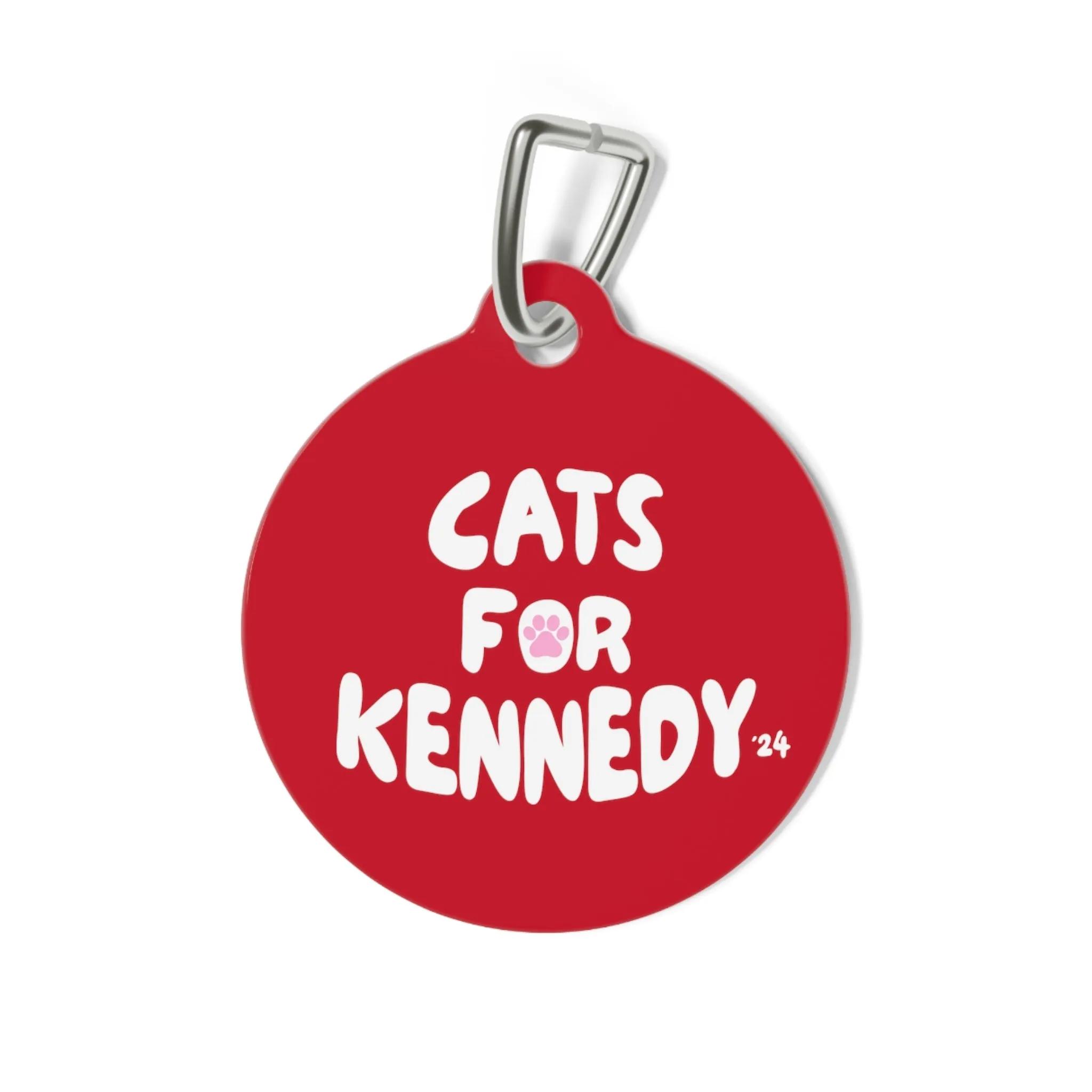 Copy of Cats for Kennedy Pet Collar Tag in Red