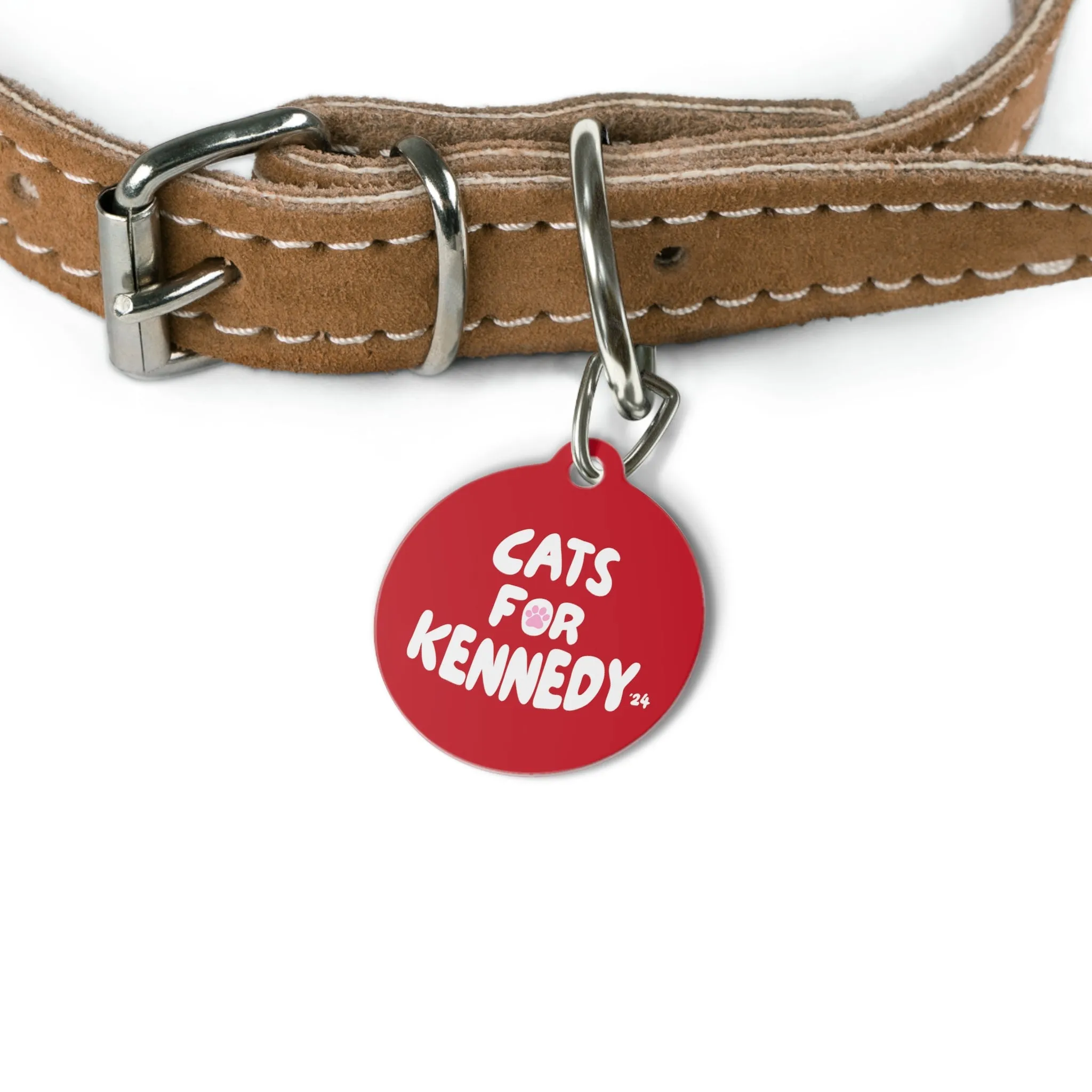 Copy of Cats for Kennedy Pet Collar Tag in Red