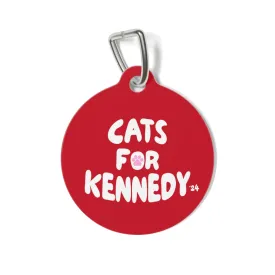 Copy of Cats for Kennedy Pet Collar Tag in Red