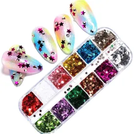 Decoration Glitter Star Sequins Nail Art Tray