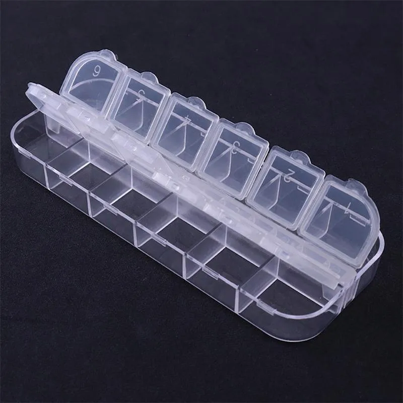 Empty Nail Art Storage ~ Rectangle Tray 12 Compartments