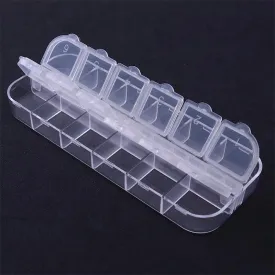 Empty Nail Art Storage ~ Rectangle Tray 12 Compartments