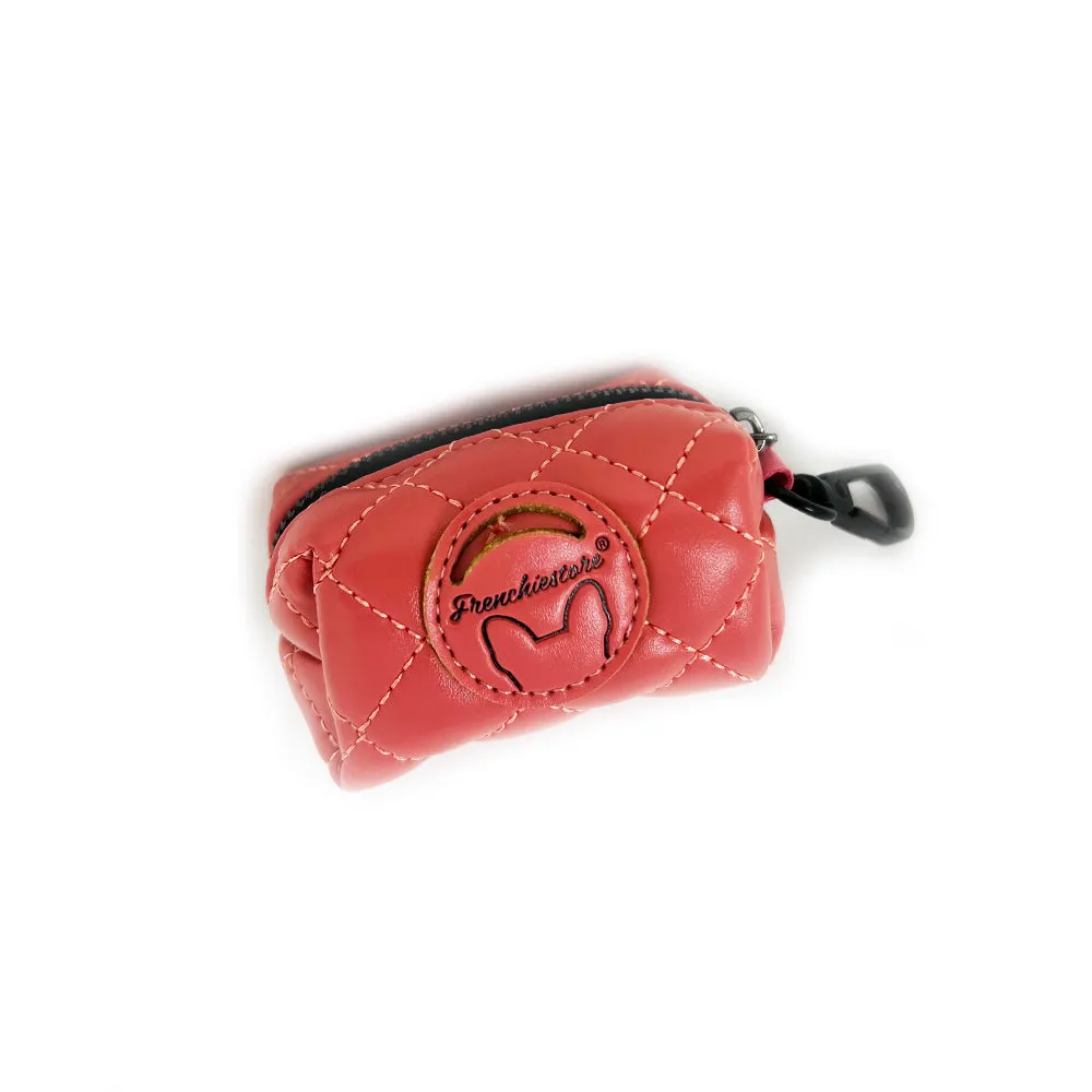 Frenchiestore Vegan Leather Poop Bag Dispenser | Coral Varsity