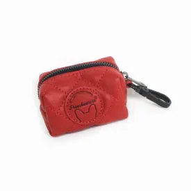 Frenchiestore Vegan Leather Poop Bag Dispenser | Red Varsity