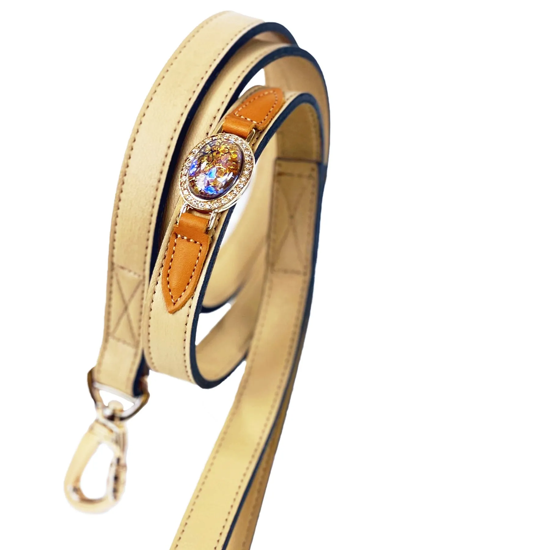 Galaxy Dog Leash in Vanilla & Gold