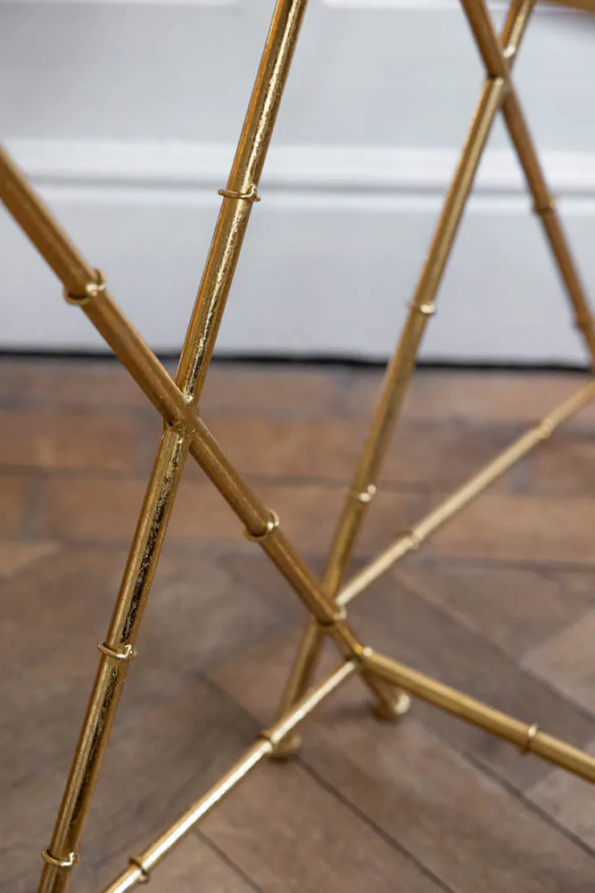 Gold Bamboo Design Nest Of Tables