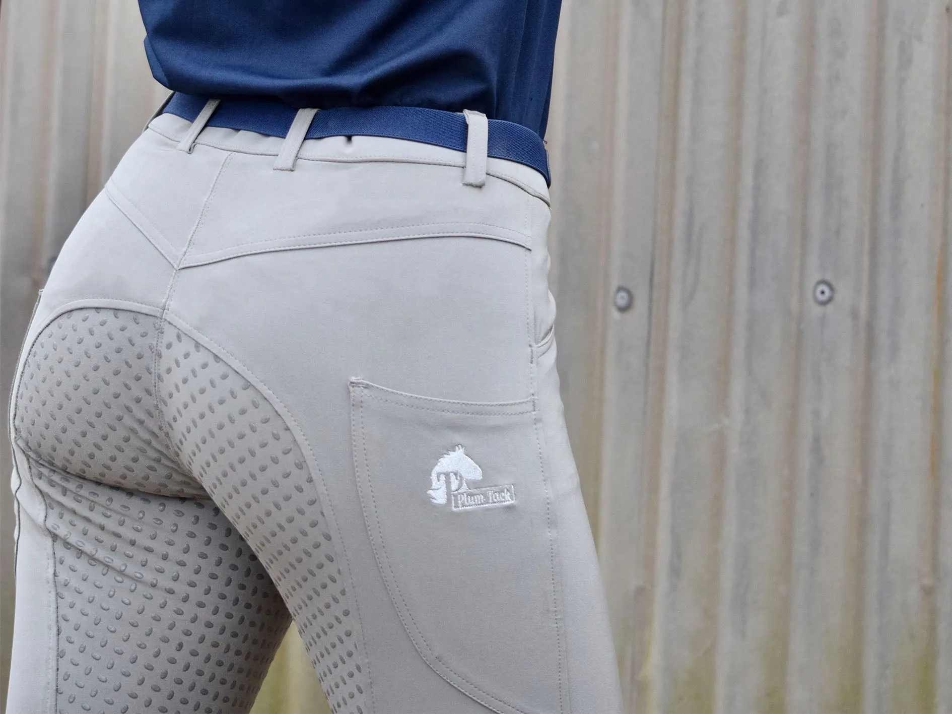 Grey CoolMax Breeches with phone pockets