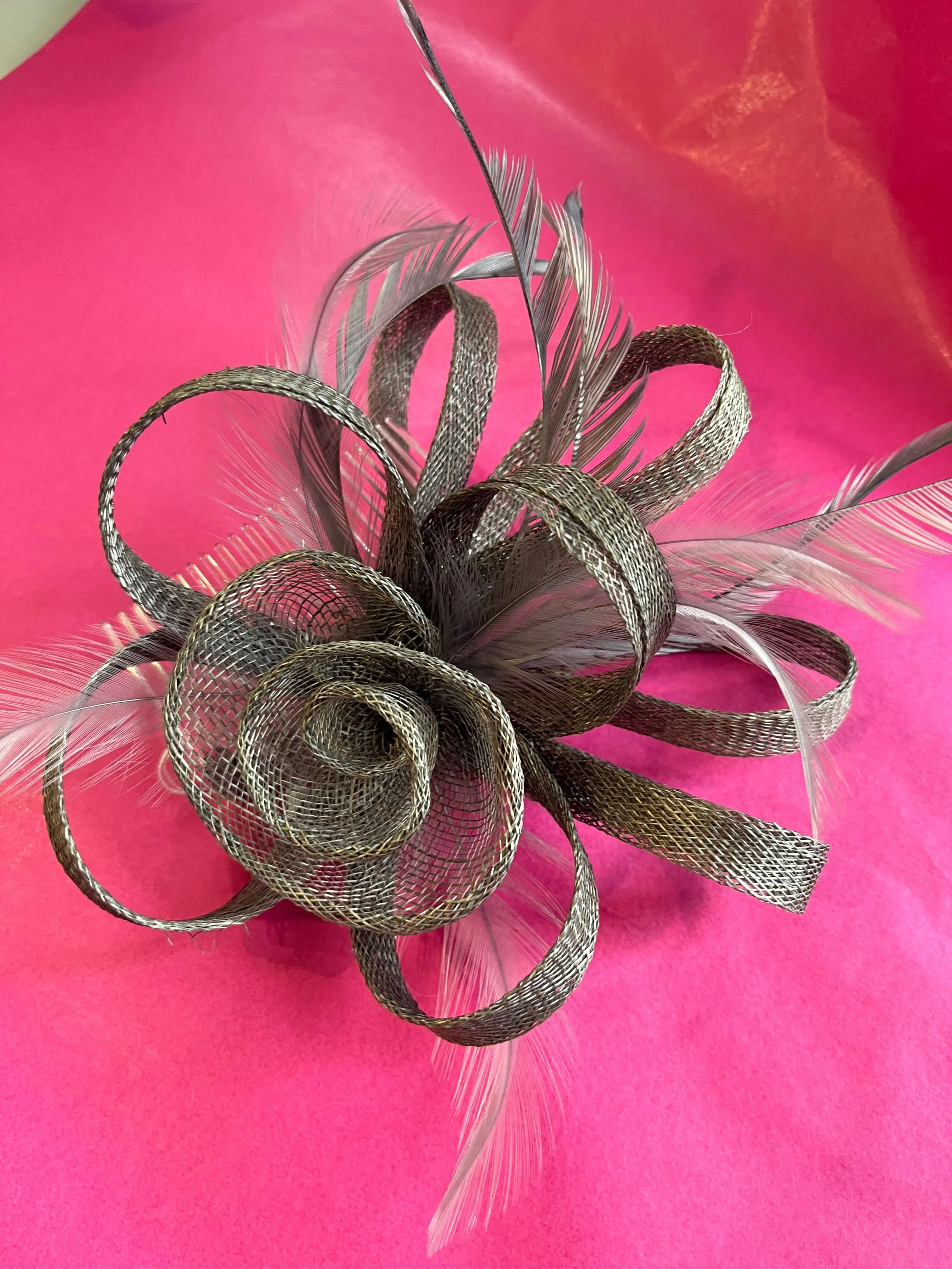 Grey Hair Comb Fascinator Hat