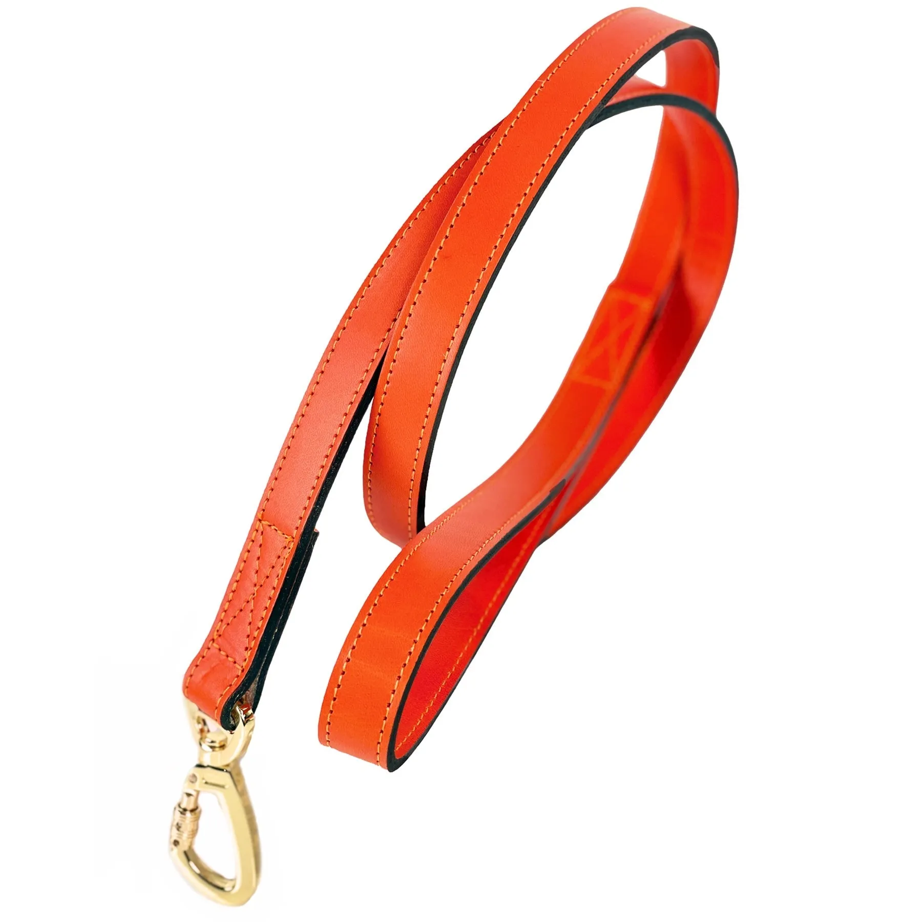 Hamilton Dog Leash in Tangerine & Gold