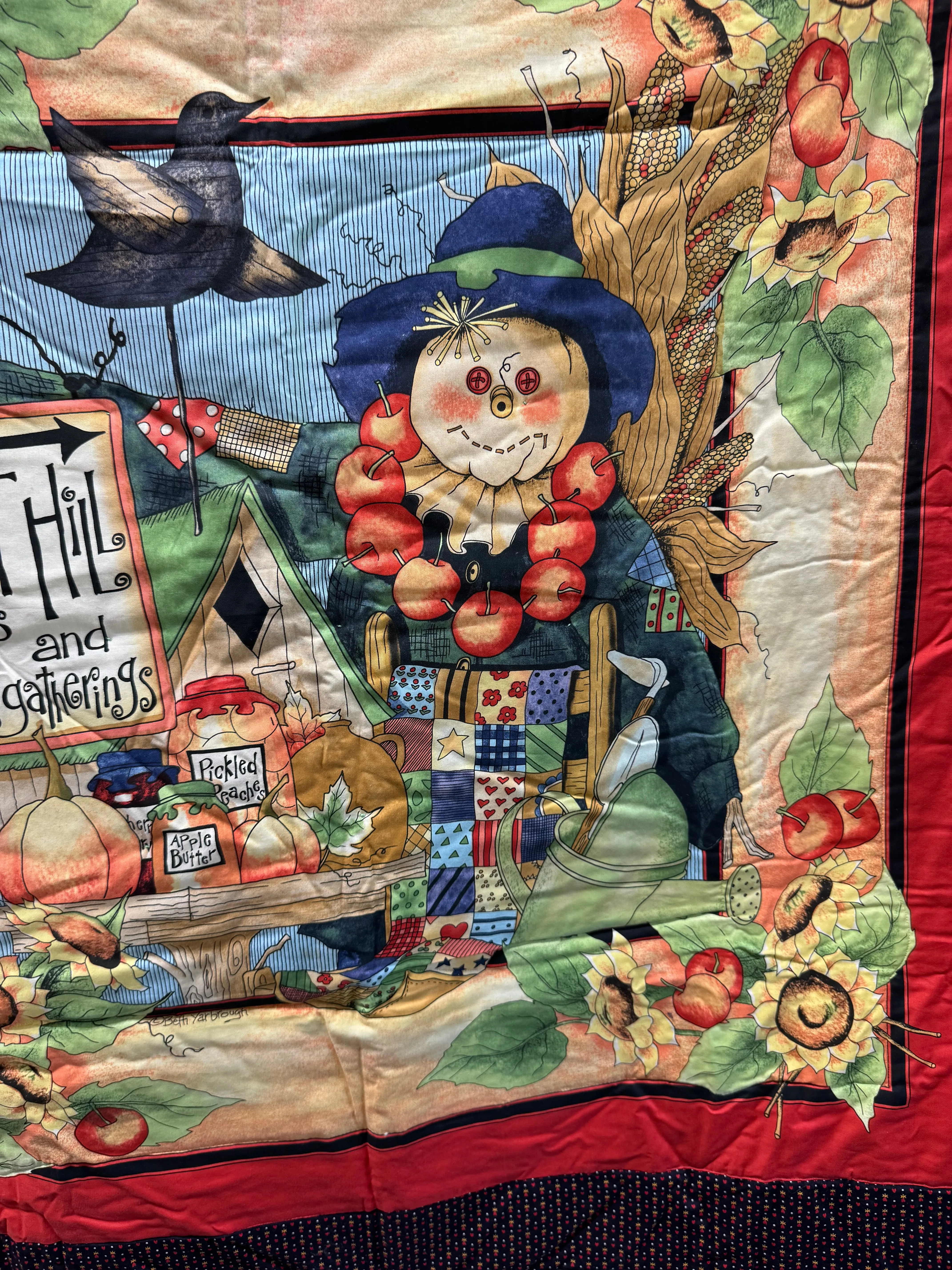 Handmade Harvest Hill Reversible Scarecrow Crib Quilt or Wall Decor