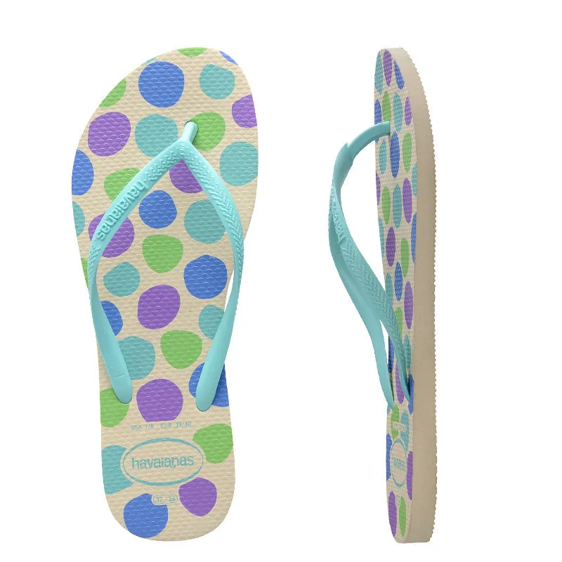 Havaianas Slim Retro Thong -Beige/Ice blue