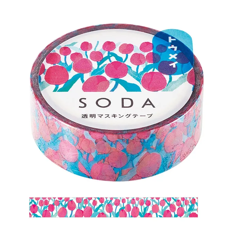 Hitotoki Soda Transparent Masking Tape (Tulips)