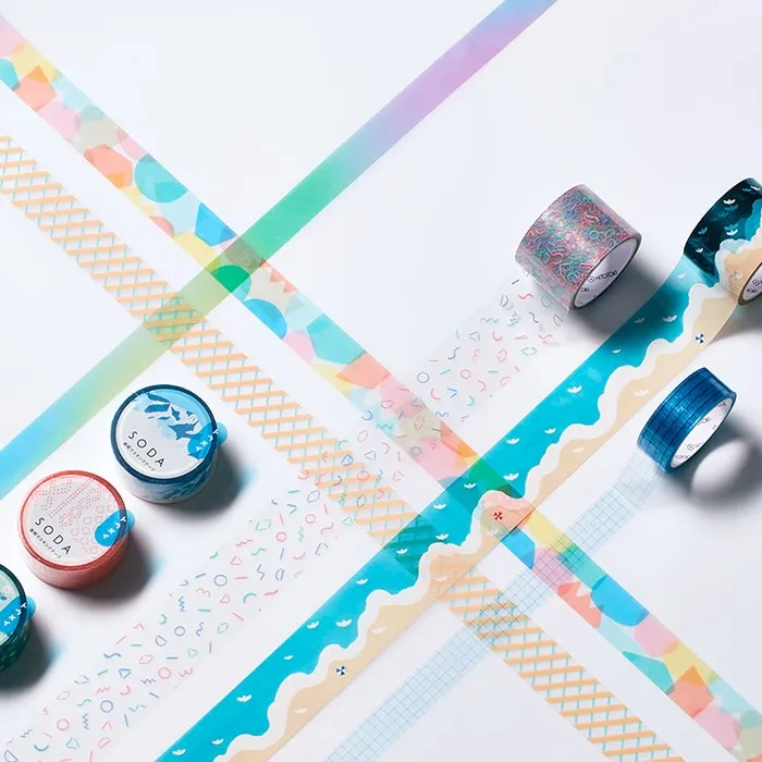 Hitotoki Soda Transparent Masking Tape (Tulips)