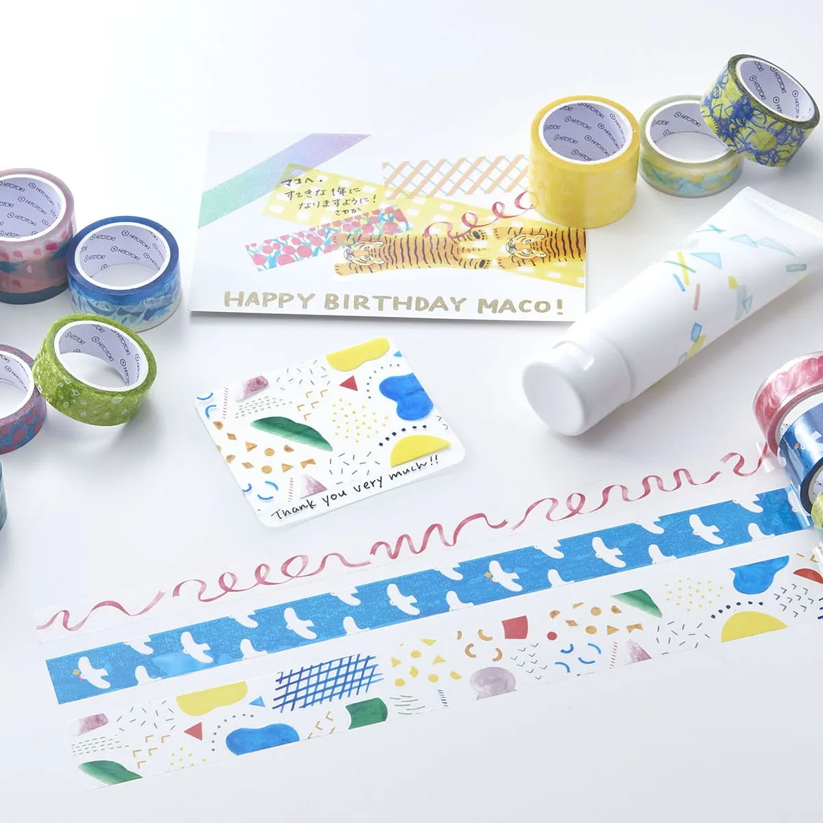 Hitotoki Soda Transparent Masking Tape (Tulips)