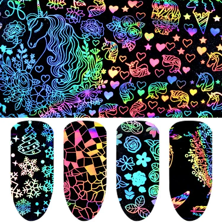 Holographic Laser Nail Foil 8pcs