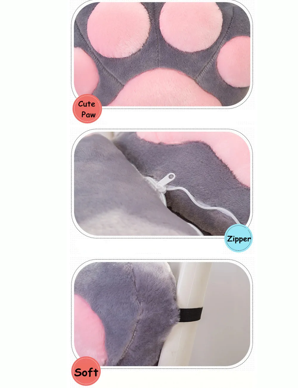 Kawaii Cat Paw Cushion (Pair)