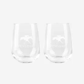 Keeneland Logo Stemless Wine Glass Set