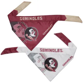 Little Earth Seminoles/Seminole Logo Design Pet Bandana Set - Garnet/White