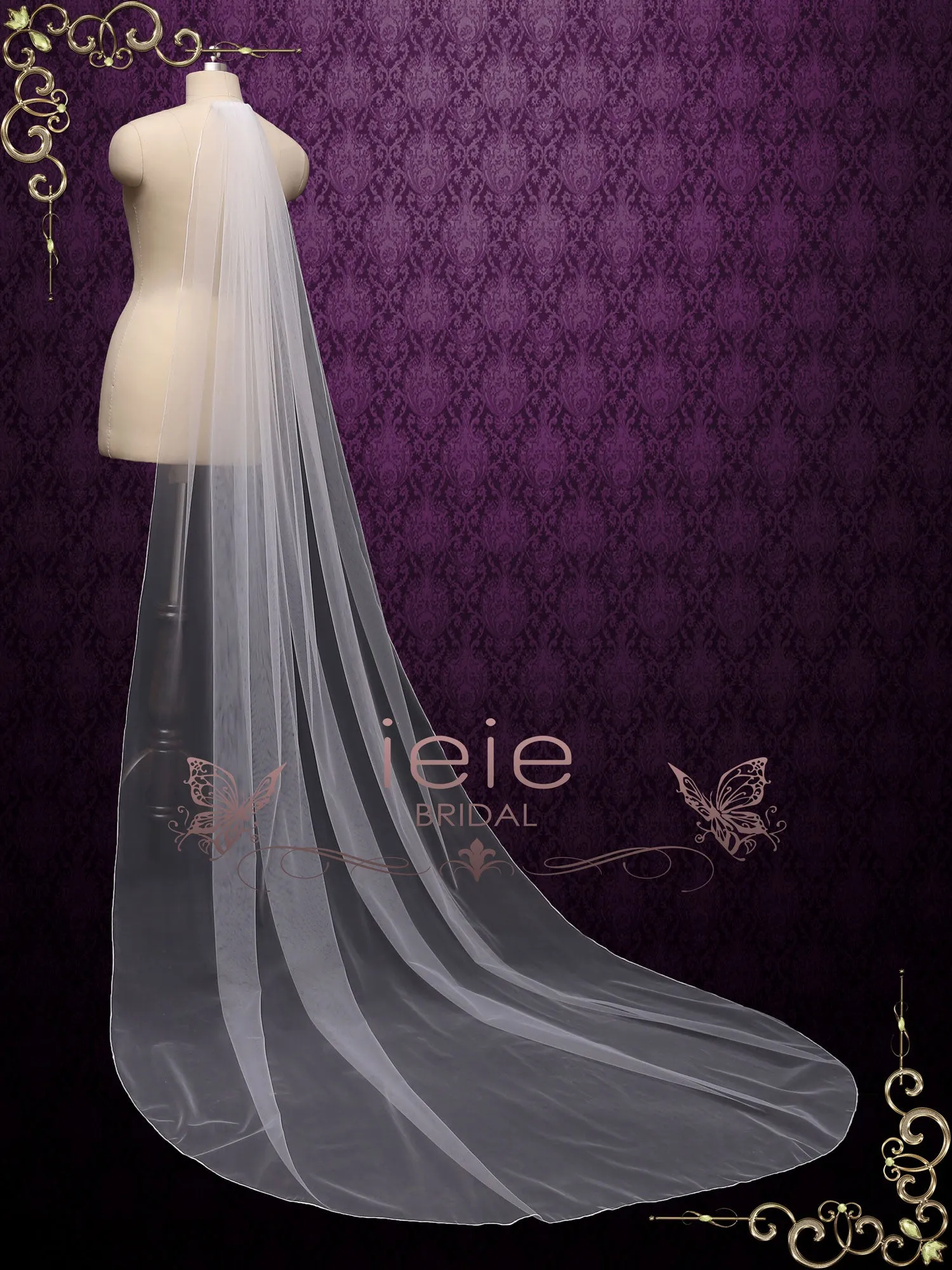 Long Pencil Edge Wedding Veil VG2030