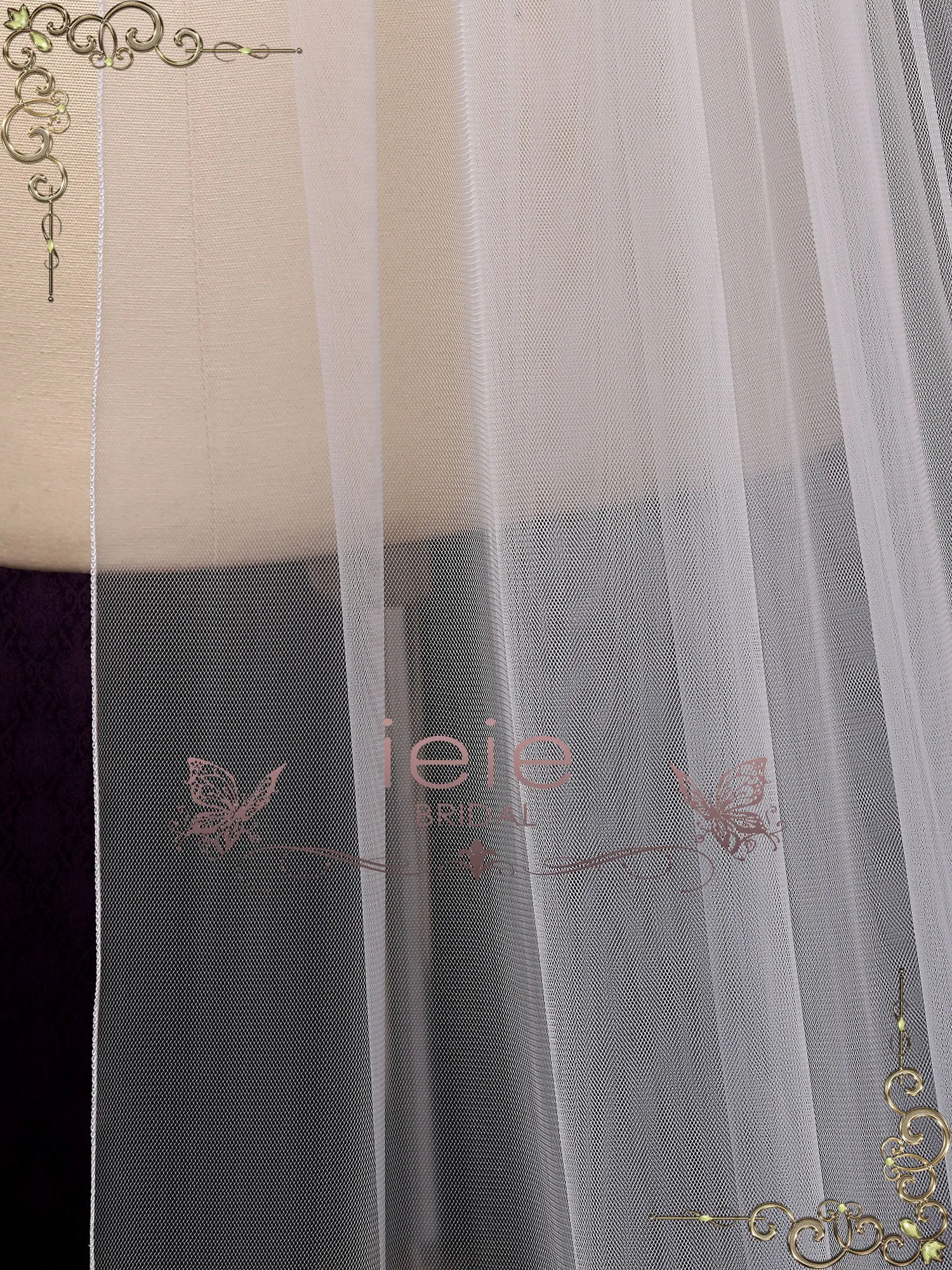 Long Pencil Edge Wedding Veil VG2030