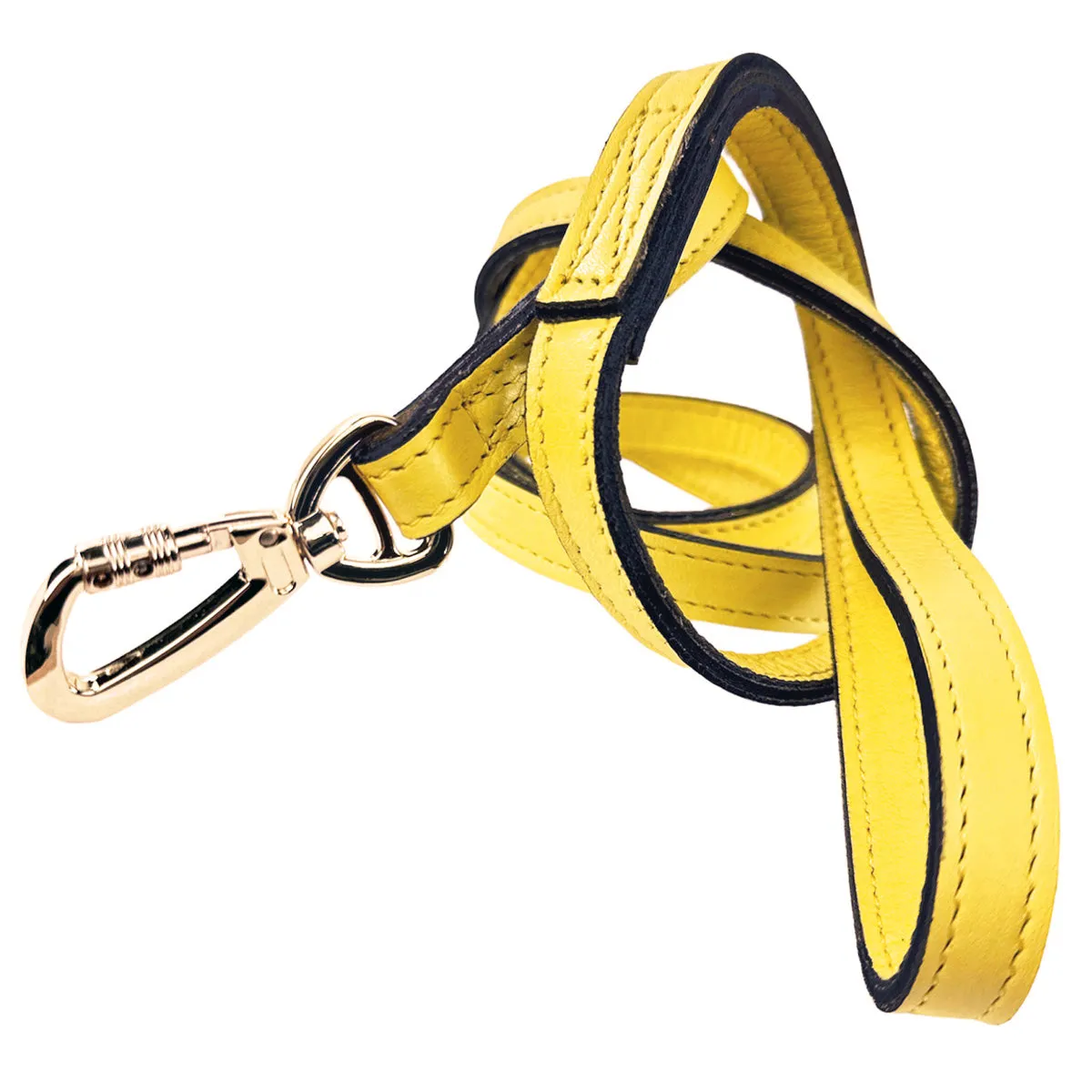 Mayfair Dog Leash in Canary Yellow, Sweet Pink & Gold