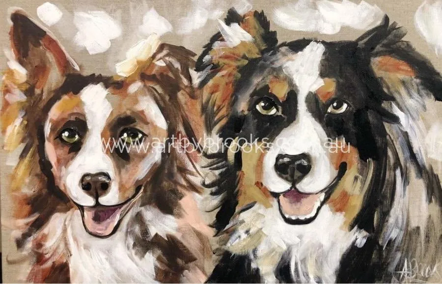 Milly and Max   - pet portrait 50x75 cm