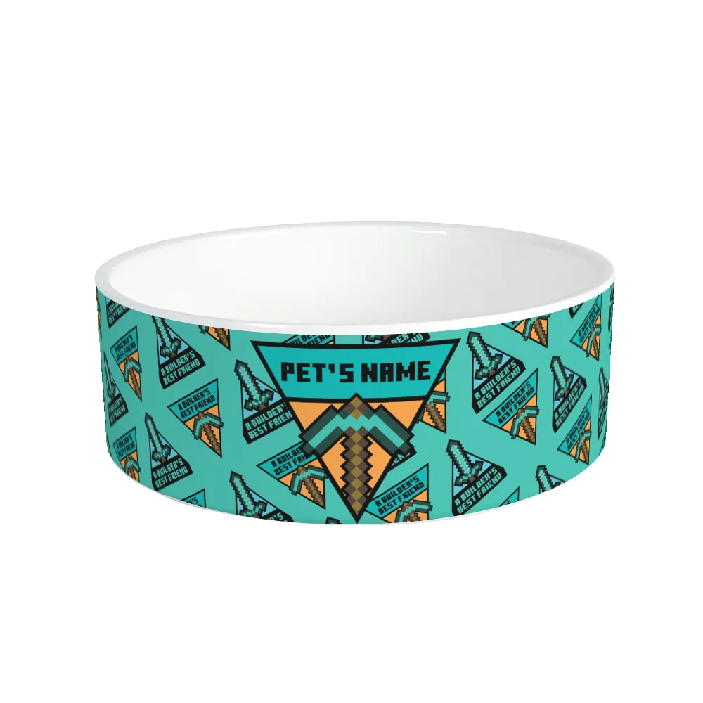 Minecraft A Builders Best Friend Personalized Pet Bowl