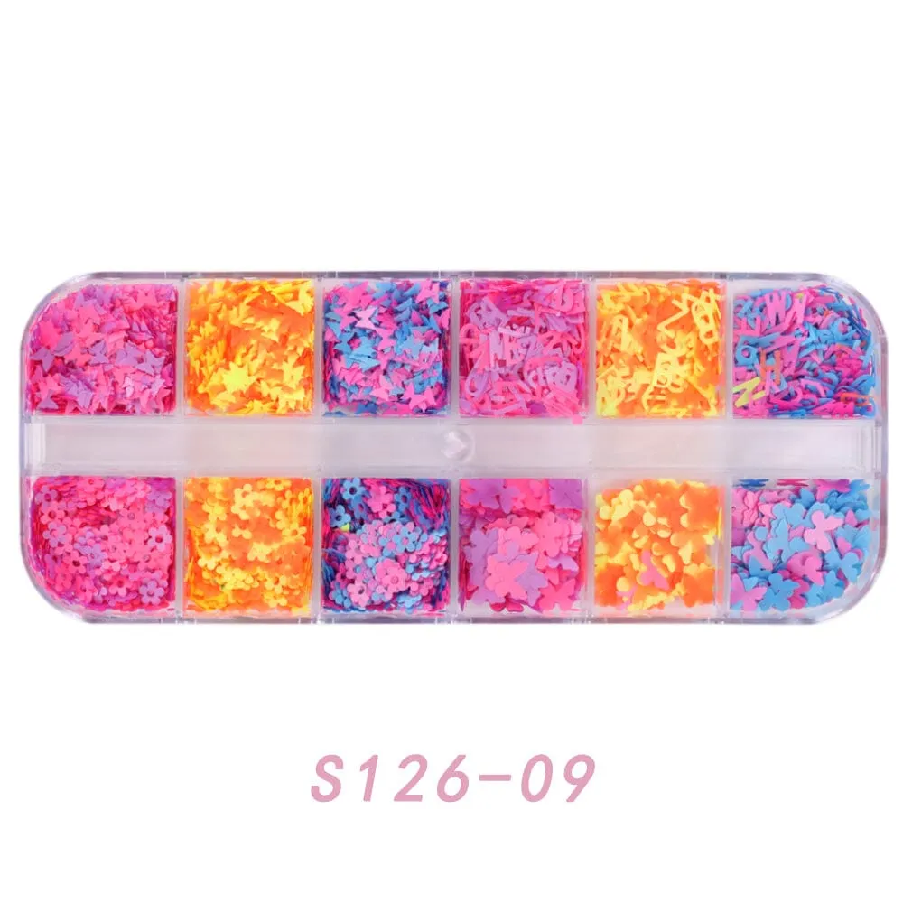 Mixed Colourful Nail Art Decoration Tray