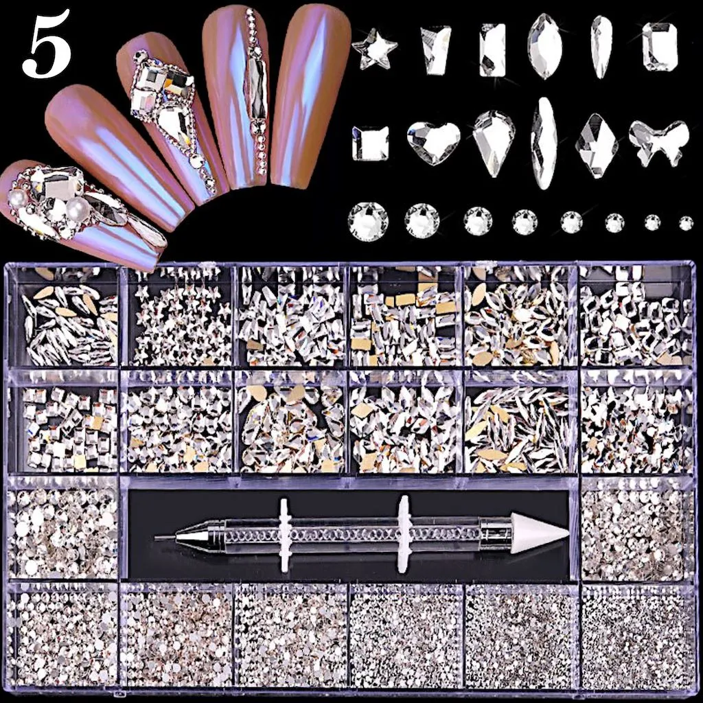 Multi Shaped Luxury Rhinestones Box Set