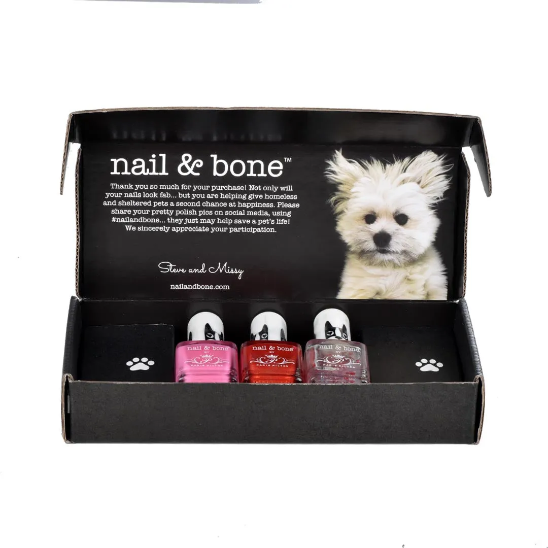 NAIL & BONE BY PARIS HILTON 3 PIECE BOX SET