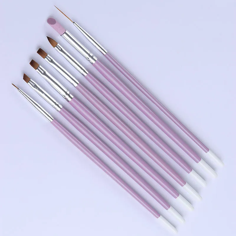 Nail Art Brush Set 7pcs - Lavender