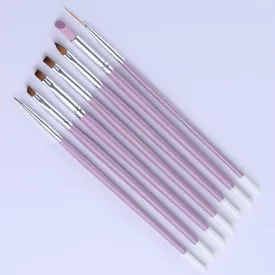 Nail Art Brush Set 7pcs - Lavender