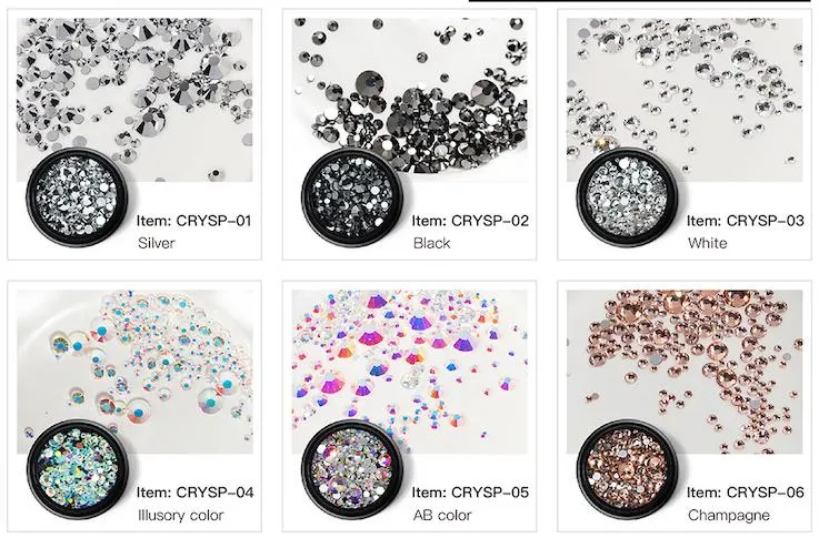 Nail Art Mix Rhinestones Sizes 175pcs