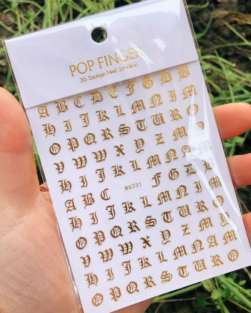 Nail Art Sticker - Letters (Old English)