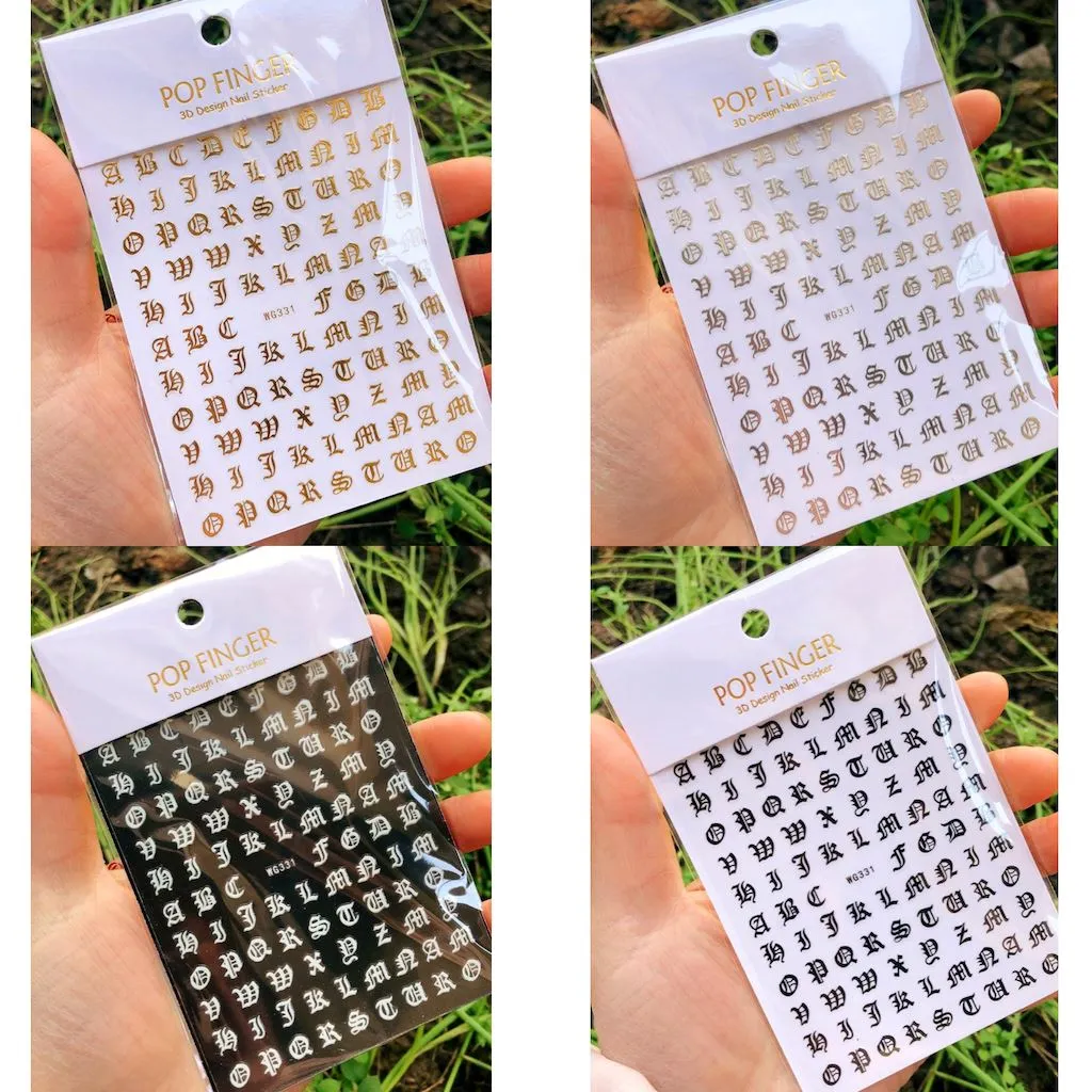 Nail Art Sticker - Letters (Old English)