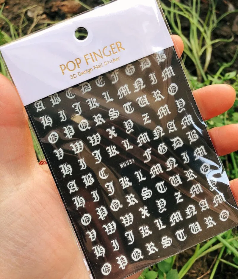 Nail Art Sticker - Letters (Old English)