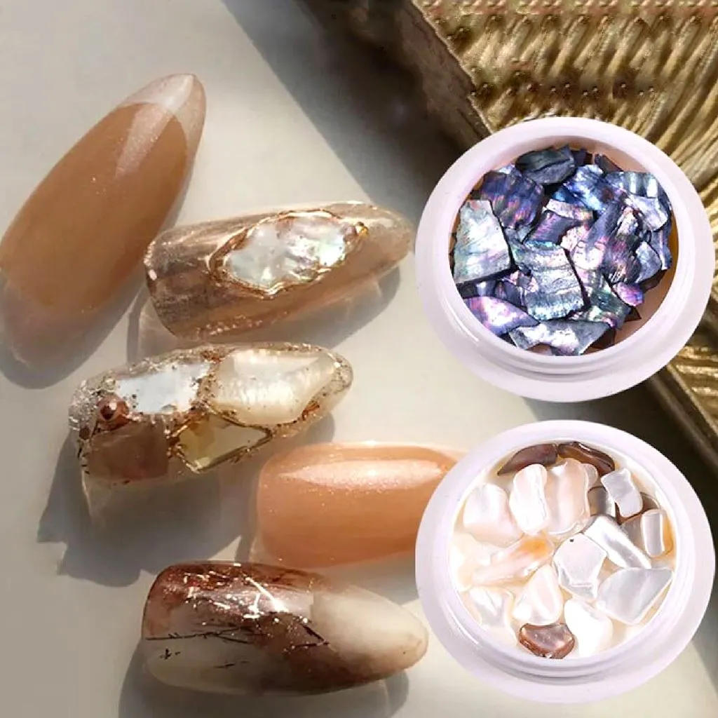 Natural Shell Slices Nail Art Decoration Jar