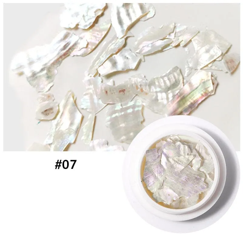 Natural Shell Slices Nail Art Decoration Jar