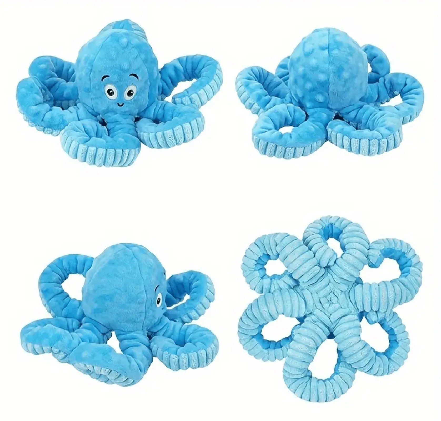 Oceanic Explorer Octopus Plush Chew Toy with Squeaker for Interactive Pet Play and Dental Health