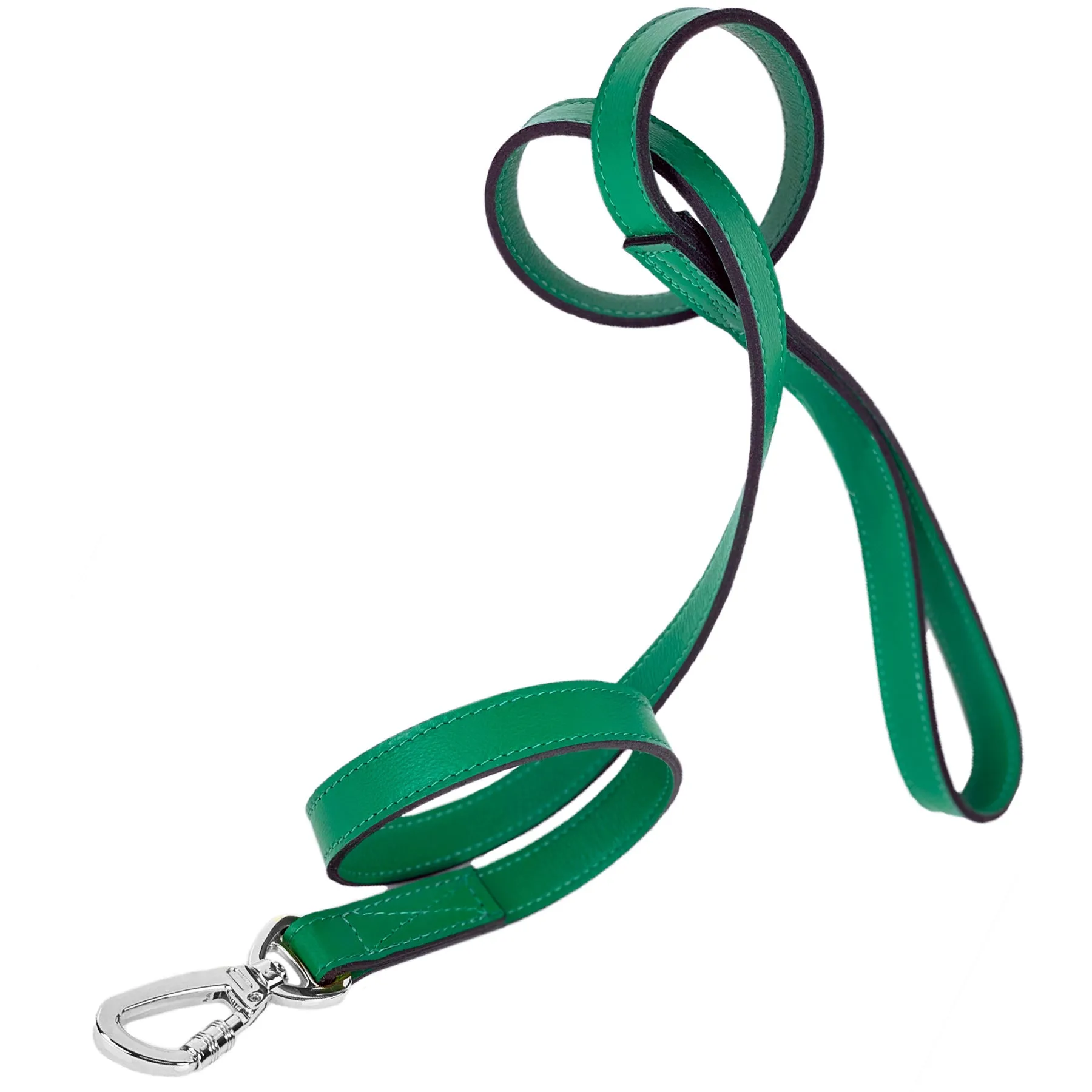 Octagon Dog Leash in Emerald, Emerald & Nickel