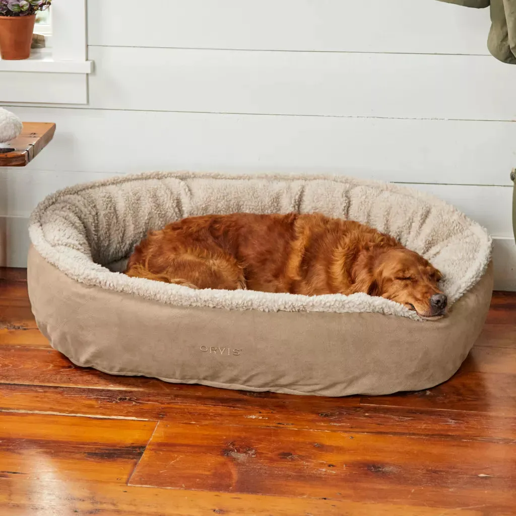 Orvis ComfortFill-Eco Wraparound Dog Bed with Fleece