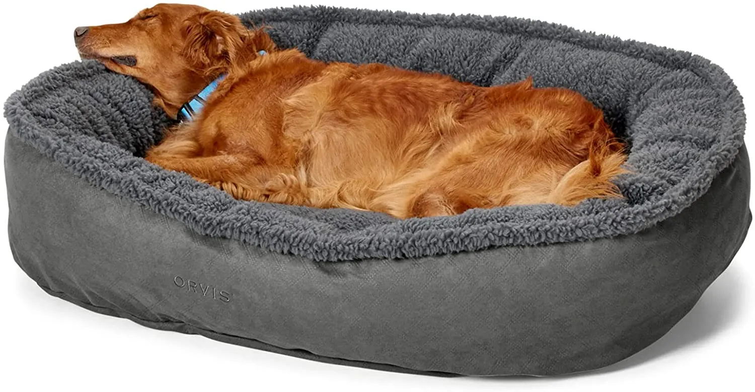 Orvis ComfortFill-Eco Wraparound Dog Bed with Fleece