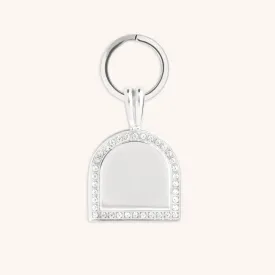 Pavé Arch Pet Tag in Silver