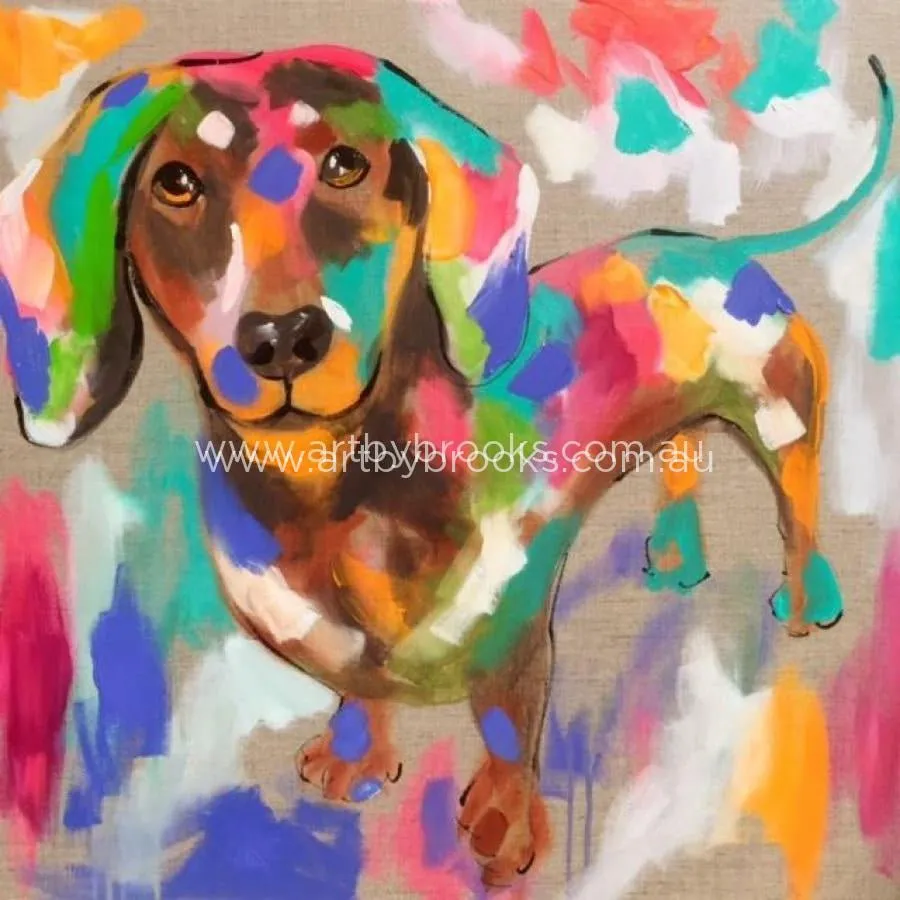 Pet portrait - dash- 60x60cm