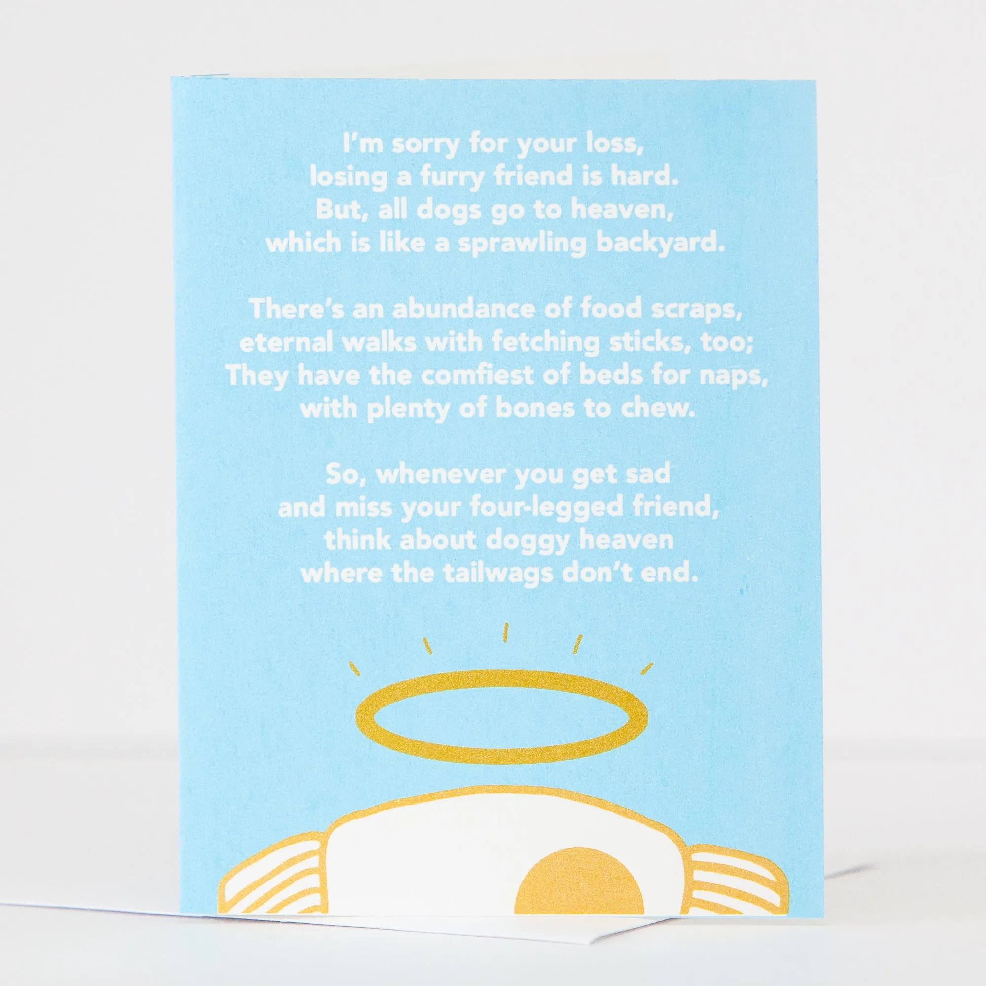 pet sympathy card, dog death sympathy card about dog heaven