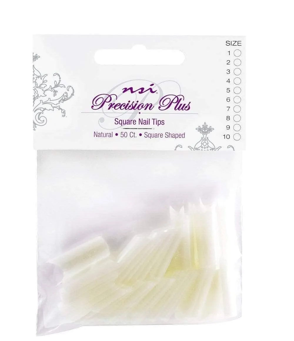 PRECISION PLUS Square Natural Nail Tips Bag 50ct